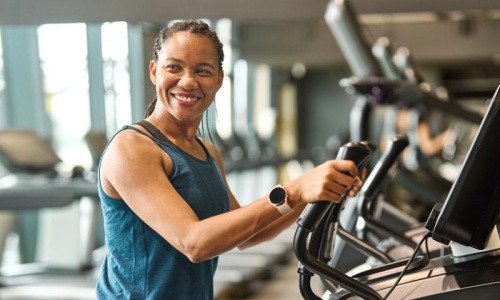 a woman working out in a gym