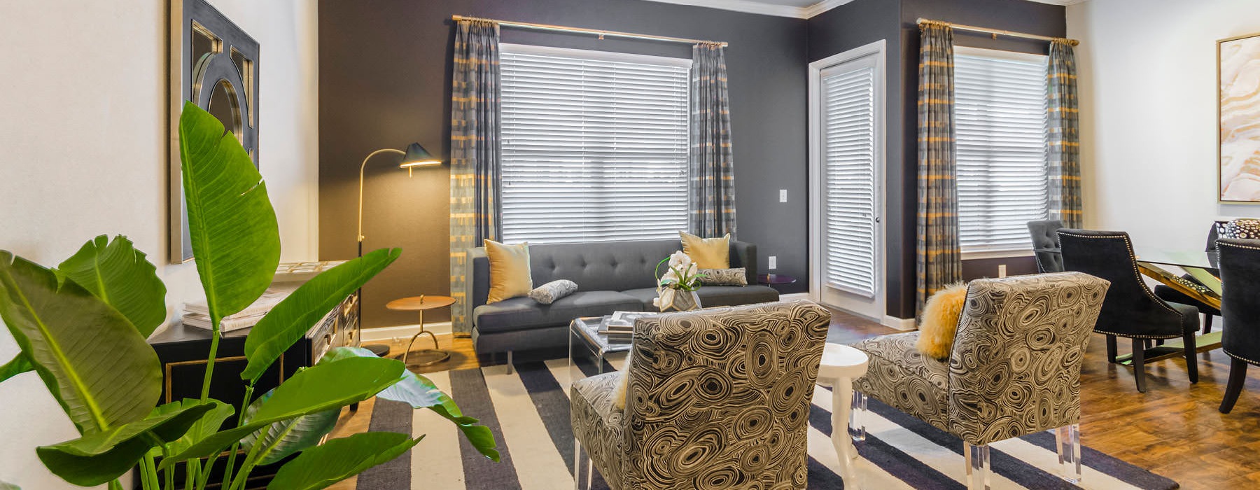 living room with access to private balcony